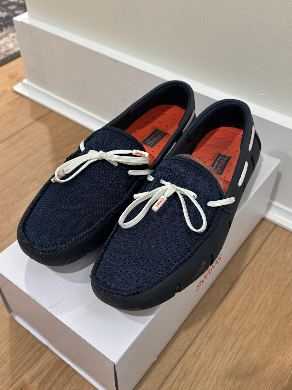 Swims Navy Mesh Boat Shoes